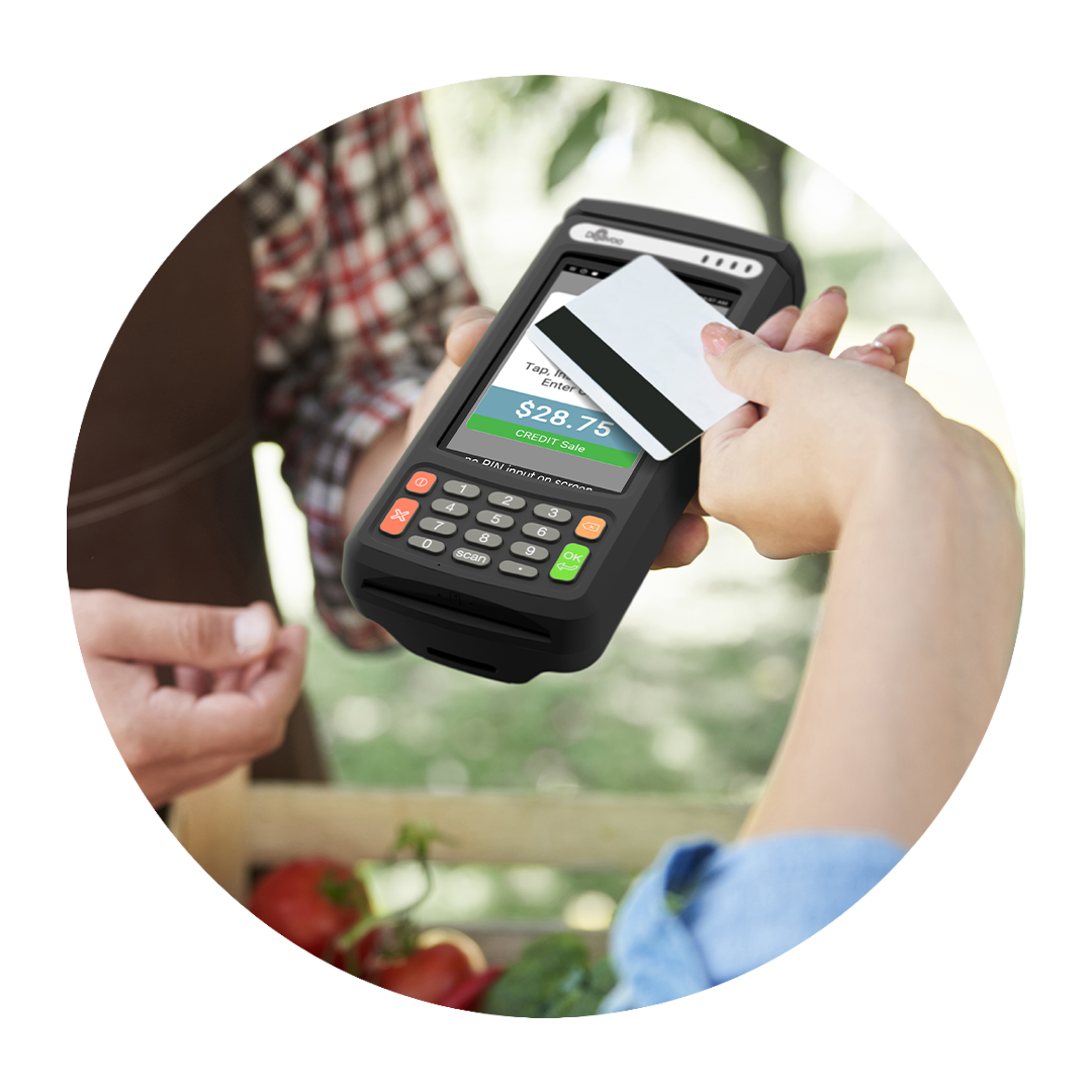 Sleek self-hosted NFC POS terminal screen displaying Lightning Network payment confirmation for offline crypto transactions