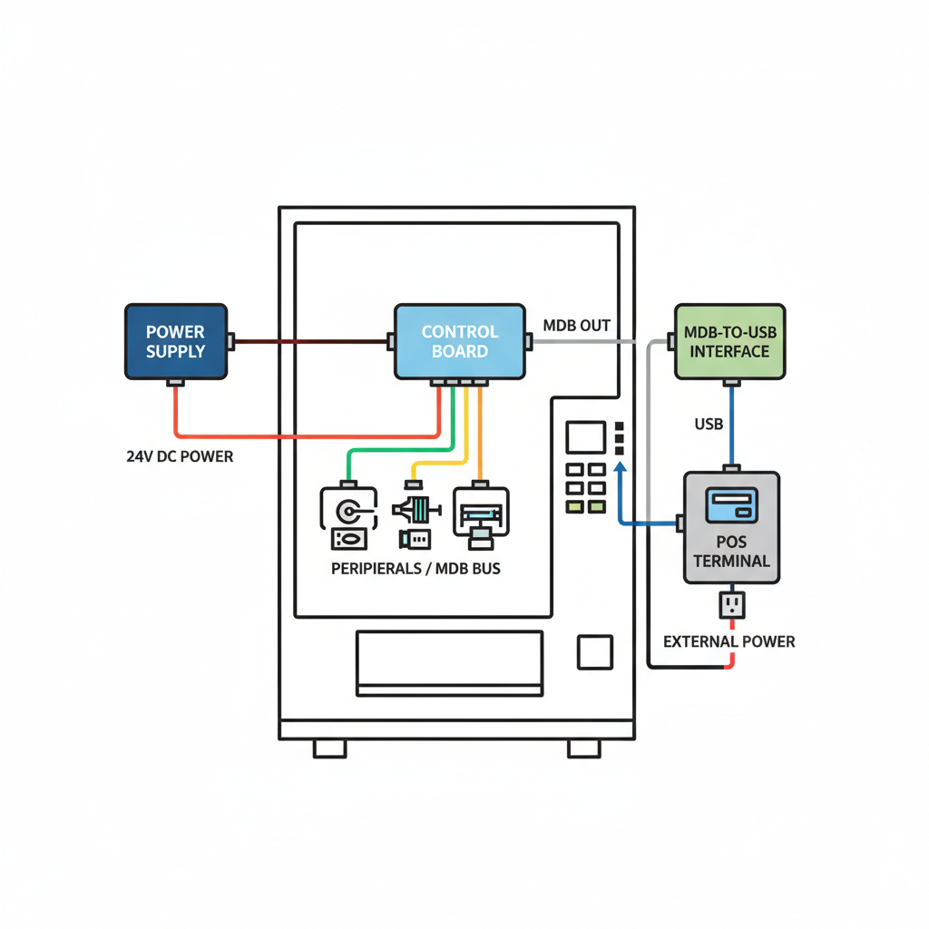 vending machine internal wiring diagram MDB POS terminal connection